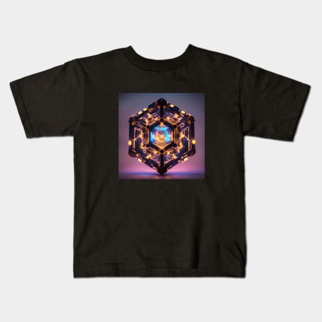 Metatron Cube Kids T-Shirt by Integritydesign